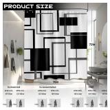 Yieldeer Geometric Shower Curtain Black and White Grey Modern Abstract Masculine Shower Curtains for Mens Bathroom Decor, Waterproof Fabric with Hooks 70 x 72 Inch