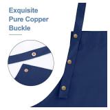 LOYGLIF Apron for Men Women with Adjustable Straps and Large Pockets, Canvas Cotton Cooking Kitchen Chef Bib Aprons Waterproof Blue