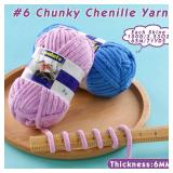 Chunky Chenille Yarn for Crocheting - 6 Pack of 100g/3.5oz - #6 Super Bulky - Polyester - Baby Blanket Yarn for Crochet Amigurumi Blankets (6, Camel)