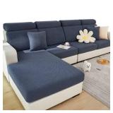 Yoovat Couch Cushion Covers for Sofa Couch Covers Wear-Resistant Universal Sofa Cover Washable Stretch for Sectional Slipcovers (Texture-Gray Blue,Large Double Seat Cover)
