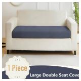 Yoovat Couch Cushion Covers for Sofa Couch Covers Wear-Resistant Universal Sofa Cover Washable Stretch for Sectional Slipcovers (Texture-Gray Blue,Large Double Seat Cover)