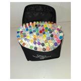 Caliart 121 Colors Alcohol Markers Brush Tip, Dual Tip Artists Coloring Markers Set Brush & Fine, Permanent Alcohol Based Colored Sketch Pens, Art Supplies Gifts for Adults Illustration Drawing