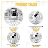 Geetery 70 Pcs Disco Ball Cake Topper Various Sizes Reflective Mirror Silver Mini Small Disco Ball Cake Decorations for Centerpiece 70s 80s Birthday Party Wedding Decor