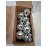 Geetery 70 Pcs Disco Ball Cake Topper Various Sizes Reflective Mirror Silver Mini Small Disco Ball Cake Decorations for Centerpiece 70s 80s Birthday Party Wedding Decor
