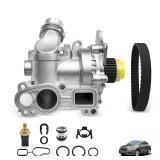 06H121026CF Aluminum Water Pump With Belt Compatible for Audi A3 A4 TT For VW Tiguan Jetta Golf GTI Eos Beetle CC 2.0T TSI 06H121026AB 06H121026AE 1312460 06H121026AF 06H121026BA 06H121026BP