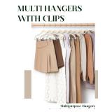 Cozymood Velvet Skirt Hangers - Pack of 24 - Velvet Hangers with Clips Ultra Thin Non Slip Velvet Pants Hangers Space Saving Clothes Hanger for Trouser, Skirts, Jeans, Dress (Beige)