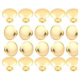 HUGOLEM 20 Pack Golden Plated Round Shining Kitchen Cabinet Knobs Cupboard Door Knobs Drawer Handle Pulls Dresser Knobs with 20 Pcs Screws for Bathroom Drawer Door Hardware