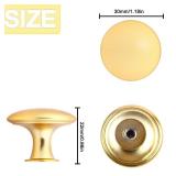 HUGOLEM 20 Pack Golden Plated Round Shining Kitchen Cabinet Knobs Cupboard Door Knobs Drawer Handle Pulls Dresser Knobs with 20 Pcs Screws for Bathroom Drawer Door Hardware