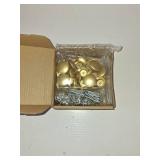 HUGOLEM 20 Pack Golden Plated Round Shining Kitchen Cabinet Knobs Cupboard Door Knobs Drawer Handle Pulls Dresser Knobs with 20 Pcs Screws for Bathroom Drawer Door Hardware