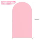 Wokceer 7.2FT Wedding Arch Backdrop Cover Spandex Fitted Pink Arch Covers Round Top Chiara Arches Backdrop Cover for Wedding Birthday Party Baby Shower Ceremony Banquet Decoration