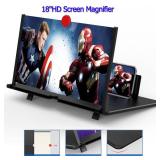 18" Screen Magnifier for Cell Phone, Mobile Phone 3D HD Magnifying Projector Screen Enlarger for Movies, Videos and Gaming, Foldable Phone Stand with Screen Amplifier,Compatible with All Phones
