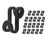 Kclongvs 60 Pcs Clothes Hanger Connector Hooks, for Velvet Huggable Hangers, Wooden Hangers, Heavy Duty Space Saving for Closet (Black,60)