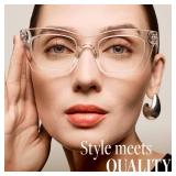 CCVOO 1.75 Oprah Style Reading Glasses for Women, Stylish Eyeglasses, Blue Light Readers for Women, Cheaters