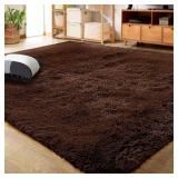 LOCHAS Ultra Soft Indoor Modern Area Rugs Fluffy Living Room Carpets for Children Bedroom Home Decor Nursery Rug 3x5 Feet, Brown
