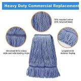 6 Pack Heavy Mop Replace Headï¼mop Head Replacement,Commercial mop Heads,Reusable Mop Head Refills-Replacement Mop Heads SuitableWet Industrial Blue Cotton Looped End String Head Refill (Blue)