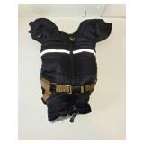 BRKURLEG Black Dog Coat with Harness, Dog Winter Jacket, Dogs Onesie Body Warm Jackets, Small Dogs Winter Coats Reflective Windproof Warm Cold Weather Coats, Pet Waterproof Jacket Hiking S