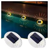 Solar Deck Lights Outdoor LED Solarpower Step Lights IP65 Waterproof Powered Solar Fence Light Dusk to Dawn Fence Light For Outside Wall Railing Patio Garden Stair Yard Pool Pathway Changing Lighting