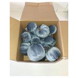 Yatinkim 16 Pcs Blue Velvet Pumpkin Fall Decor Artificial Foam Pumpkins Navy Blue Fabric Faux Pumpkin Rustic Harvest Fake Pumpkins Home Decoration Autumn Door Wreath Table Centerpiece