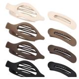 obeoby 8 Pcs Flat Hair Clips, Neutral Color Flat Claw Clips 2 Styles Hair Claws for Women Girls Medium Hair Volume French Hair Barrettes Accessories