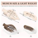 obeoby 8 Pcs Flat Hair Clips, Neutral Color Flat Claw Clips 2 Styles Hair Claws for Women Girls Medium Hair Volume French Hair Barrettes Accessories