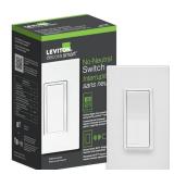 Leviton No-Neutral Decora Smart Switch, Requires MLWSB Wi-Fi Bridge to Work with My Leviton, Alexa, Google Assistant, Apple Home/Siri & Wire-Free 3-Way DN15S-1RW, White
