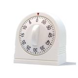 60 Minute Wind Up Timer, Visual Mechanical Timer with Loud Alarm, Manual Countdown Timers for Classroom, Home, Study and Cooking (White)