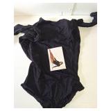 Black Bodysuit Women Long Sleeve Tops - Stretchy & Comfortable with Crew Neck
