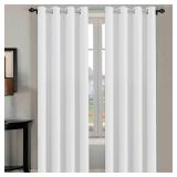 H.VERSAILTEX White Curtains 84 inches Long for Living Room Thermal Insulated Room Darkening Window Treatment Panels Drapes Light Reducing Curtains for Bedroom, 2 Panels, 52" W x 84" L, White