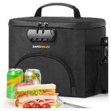 SafeDelux Insulated Lunch Bag with Combination Lock - Durable, Leakproof, Soft Cooler Bag with Adjustable Shoulder Strap for Men Women