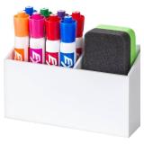 BEYGORM Magnetic Dry Erase Marker Holder for Whiteboard,Non-slip Acrylic Magnet Pen Holder for Fridge Refrigerator,Locker Organizer for Work,Locker Accessories,Pencil Cup for Desk(White)