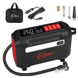ROCGORLD R8 Tire Inflator Portable Air Compressor, DC 12V Air Compressor Portable with Large Dual Digital Screen, 3X Faster Inflation Air Pump for Car, Bike, Ball, Motor