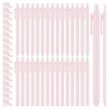 Fulmoon 50 Pcs Ballpoint Pens Bulk Retractable Comfortable Writing Pens Cute Christmas Back to School Supplies in Medium Point 1.0 mm for Teacher Student Baby Shower (Pale Pink)