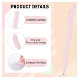 Fulmoon 50 Pcs Ballpoint Pens Bulk Retractable Comfortable Writing Pens Cute Christmas Back to School Supplies in Medium Point 1.0 mm for Teacher Student Baby Shower (Pale Pink)