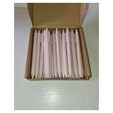 Fulmoon 50 Pcs Ballpoint Pens Bulk Retractable Comfortable Writing Pens Cute Christmas Back to School Supplies in Medium Point 1.0 mm for Teacher Student Baby Shower (Pale Pink)