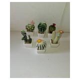 Oairse Mini Artificial Cactus Plants in Ceramic Pots 6 Pcs Potted Faux Succulents in Pots Fake Potted Plants Cactus Decor Small Artificial Plant for Home Decor Indoor Office Desk Tabletop Shelf