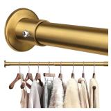 Closet Rods For Hanging Clothes, 17-40 Inch Adjustable Closet Rod, Stainless Steel Heavy Duty Closet Hanging Rod-Gold