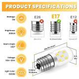 AMI PARTS E17 LED Light Bulb 3W 6000K Daylight White, 8206232A 40 Watt Appliance Bulb Incandescent Equivalent,for Microwave Light Bulbs Under Hood Refrigerators Oven (2 Packs Cool White) Non-dimmable