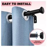 SIMEWIN Heavy Duty Curtain Rods for Windows 72 to 144 Inches, Black Adjustable Curtain Rods with Diamond Finials for Bedroom, Living Room, Patio, Kitchen, Farmhouse