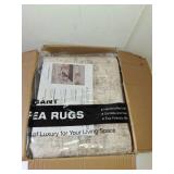 Soalmost 6x9 Abstract Area Rugs for Living Room 6 x 9 Washable Non Slip Low Pile Gray Rugs for Bedroom Dining Room Foldable Thin Beige Gray