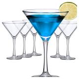 Amazing Abby - Vesper - 10-Ounce Plastic Martini Glasses (Set of 6), Plastic Cocktail Glasses, Reusable, BPA-Free, Shatter-Proof, Dishwasher-Safe, Perfect for Poolside, Outdoors, Camping, and More
