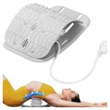 Ergonomic Lumbar Support Board, Lower Back Stretcher Adjustable Air Compression Mat Spinal Decompression Device, Back Stretcher for Lower Back Pain Relief,Ideal for Adults at Home or Work(grey)