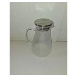 MRZIKPO 1.8 Liter 60 oz Glass Pitcher with Lid and Spout, Glass Carafe for Hot/Cold Water, Large Iced Tea Pitcher for Coffee, Milk,Juice and Homemade Beverage,Iced Coffee, and Container for Drinks