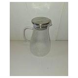 MRZIKPO 1.8 Liter 60 oz Glass Pitcher with Lid and Spout, Glass Carafe for Hot/Cold Water, Large Iced Tea Pitcher for Coffee, Milk,Juice and Homemade Beverage,Iced Coffee, and Container for Drinks