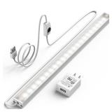 ASOKO Under Cabinet Led Lighting, 12 Inch Light Strip Bar, Daylight White 5000K Dimmable Plug in USB Light, Small Thin Led Under Counter Lighting for Kitchen/Room/Shelf/Desk/Display Case