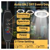 bseah Grow Light, LED Plant Light for Indoor Plants Growing, Full Spectrum Desk Grow Lamp with Pedestal, Automatic Timer for 3H/9H/12H, 10 Dimmable Levels, Height Adjustable