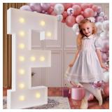 imprsv 4FT Marquee Light Up Letters for Birthday Party Decorations Large Marquee Letters for Wedding Event Bridal Shower Engagement Anniversarty Party Decor,Letter F