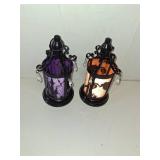 2pk Halloween Lanterns Battery Powered(Included) LED Spooky Lights for Halloween Decor, Table Settings,Indoor Halloween Parties