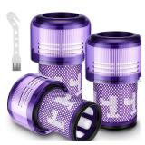 V12 Filter Replacements for Dyson V12 Detect Slim, Detect Slim Animal, Slim+ Cordless Vacuum and V12 Slim Absolute Vacuums, SV34, SV35 V12 Vacuum Cleaner Filter Replacement, Part No. 971517-01, 3 Pack