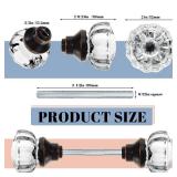 Amylove 8 Set Crystal Door Knobs Mortise Style Fluted Glass Door Knobs Antique with Spindle Antique Doorknobs for Interior Doors (Bronze)