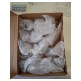 Amylove 8 Set Crystal Door Knobs Mortise Style Fluted Glass Door Knobs Antique with Spindle Antique Doorknobs for Interior Doors (Bronze)